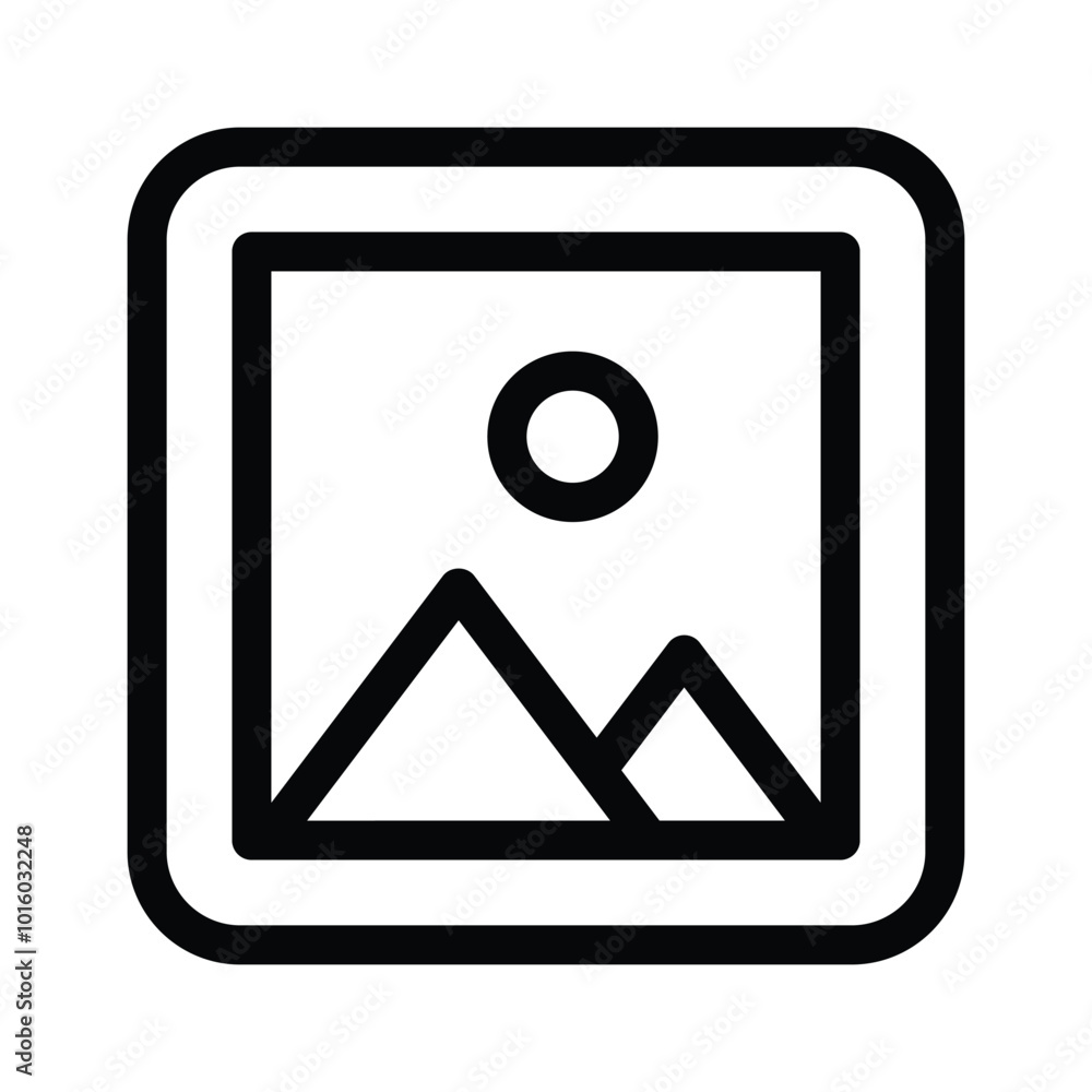 A framed image icon, representing photos, pictures, and gallery A framed image icon, representing photos, pictures, and gallery