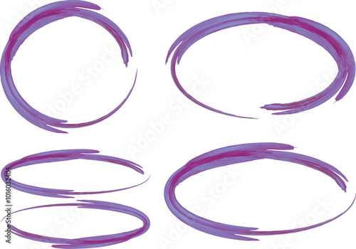 purple decorative circle frames, hand drawn