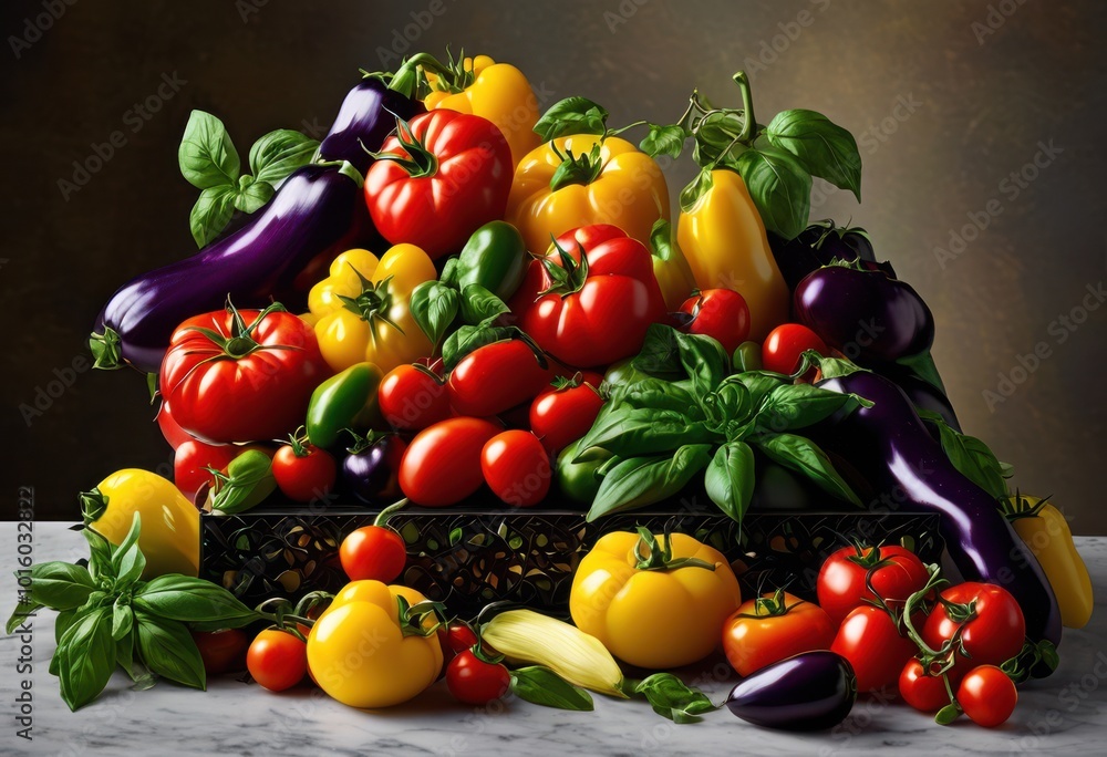 detailed view vibrant fresh ingredients artfully arranged polished marble surface capturing color texture, aesthetic, bright, colorful, culinary, design detailed view vibrant fresh ingredients artfully arranged polished marble surface capturing color texture, aesthetic, bright, colorful, culinary, design