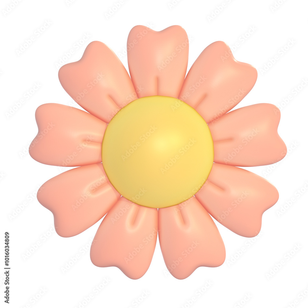 Cute 3d flower pastel sticker illustration Cute 3d flower pastel sticker illustration