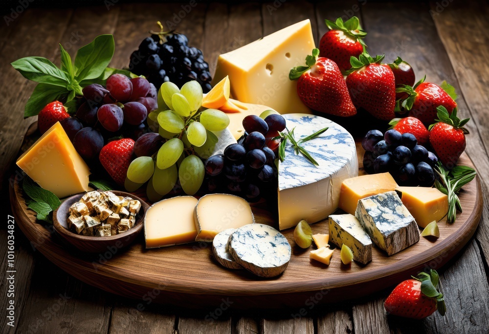 elegant arrangement gourmet cheese board adorned assorted vibrant fresh rustic wooden accompaniments, artisan, platter, fruit, charcuterie, selection, spread elegant arrangement gourmet cheese board adorned assorted vibrant fresh rustic wooden accompaniments, artisan, platter, fruit, charcuterie, selection, spread