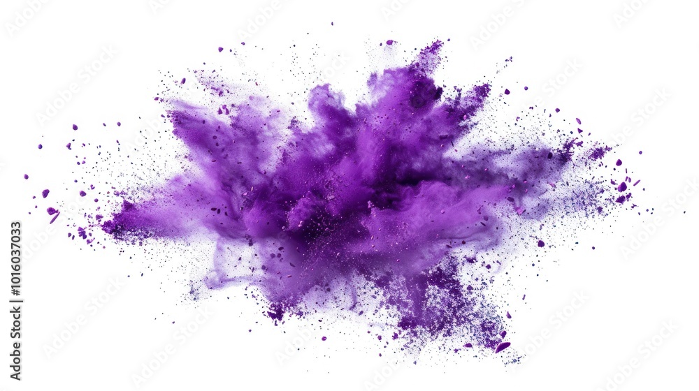 Fototapeta premium Purple Powder Explosion on White Background