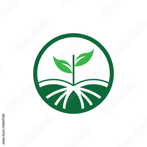 Sprout leaf icon logo design template isolated illustration