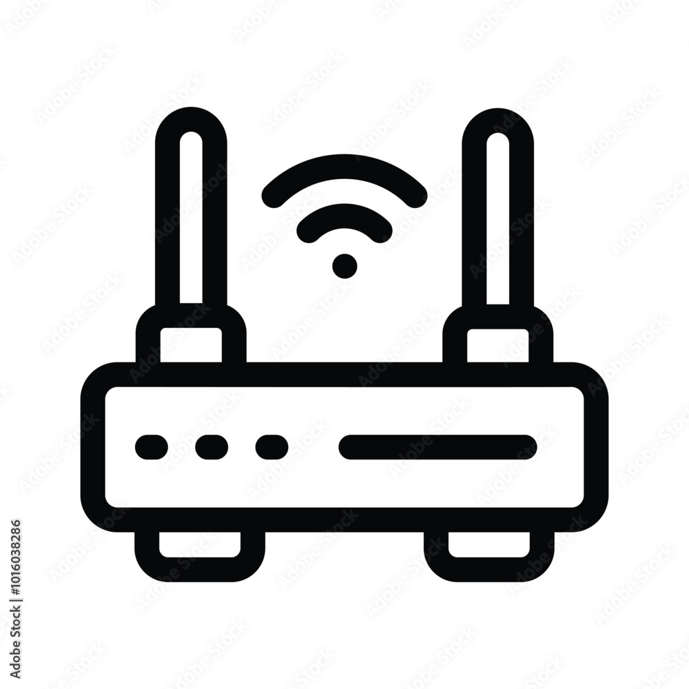 A WiFi router, representing wireless connectivity or internet services A WiFi router, representing wireless connectivity or internet services
