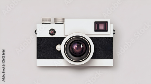 Vintage camera illustration, white isolate background ,copy space for design