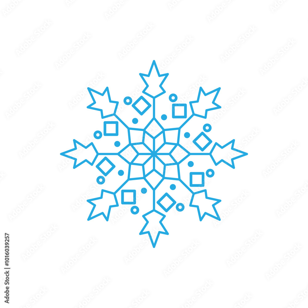 Snowflake icon logo design template isolated illustration