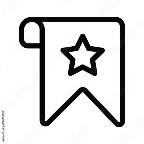 A bookmark with a star, representing saved items or favorites