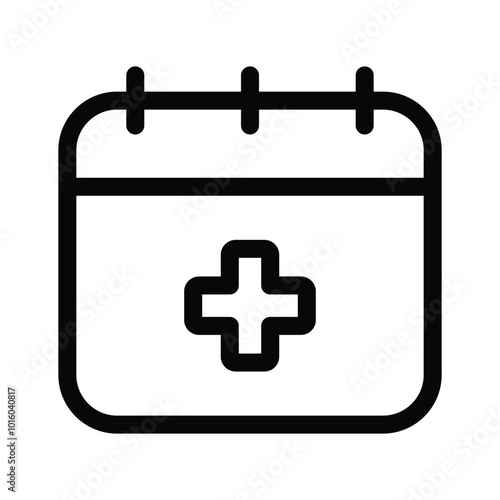 Calendar with a medical symbol, representing appointments, health, or healthcare scheduling