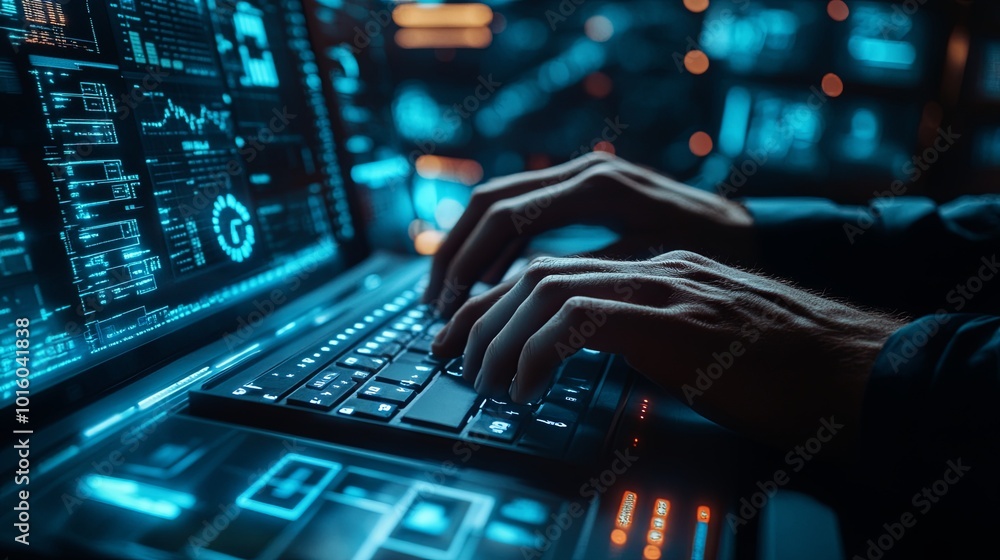 Close-up portrait of a cybersecurity specialist Close-up portrait of a cybersecurity specialist