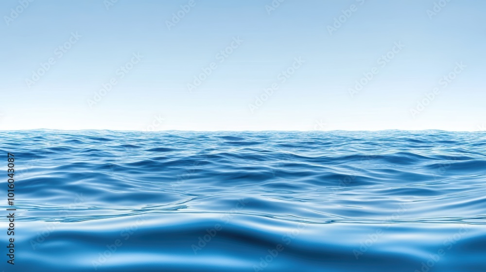 Tranquil blue ocean water clear sky Tranquil blue ocean water clear sky
