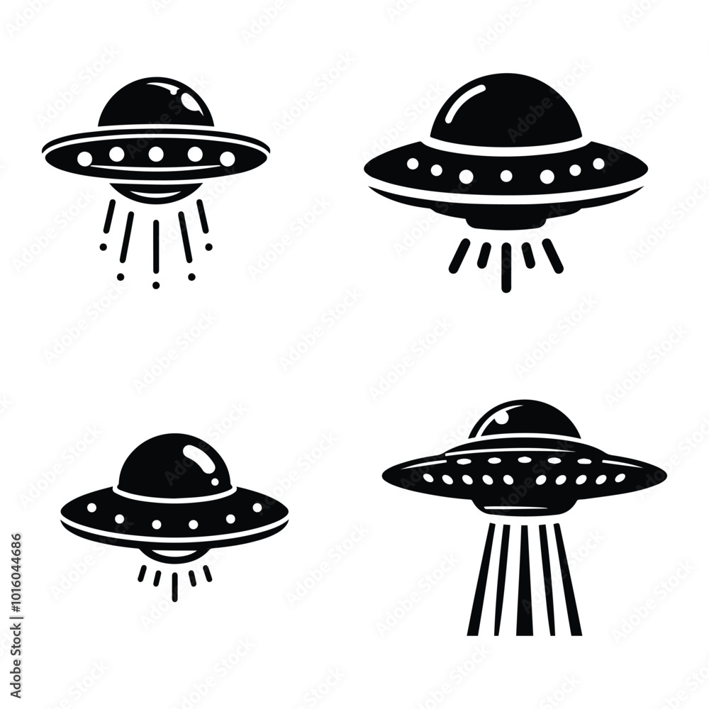 Black simple Ufo flying spaceship icon isolated flat design Black simple Ufo flying spaceship icon isolated flat design