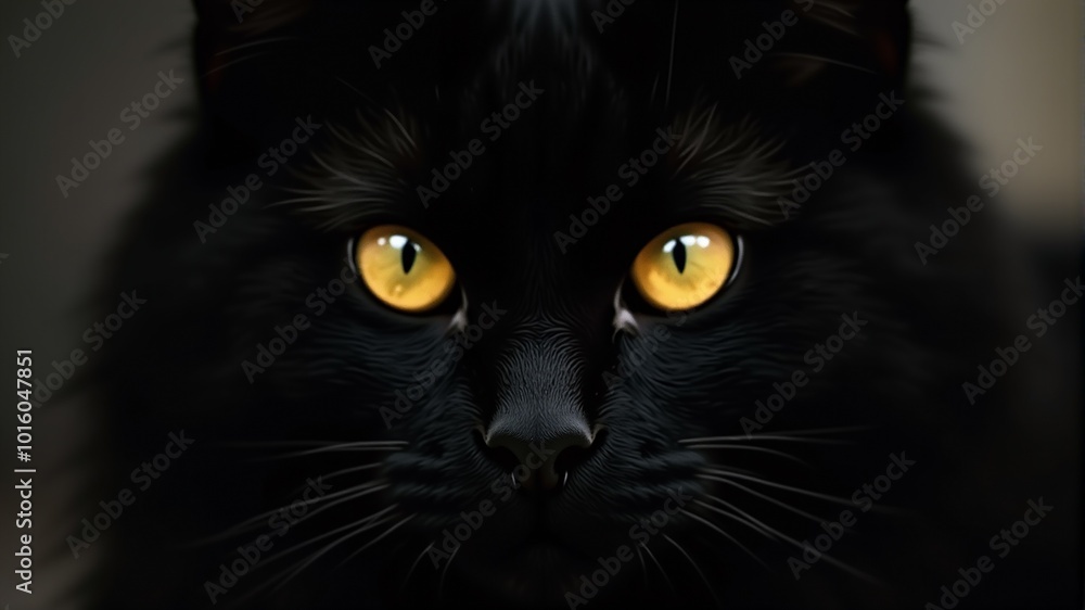 a black cat with yellow eyes and a black background a black cat with yellow eyes and a black background