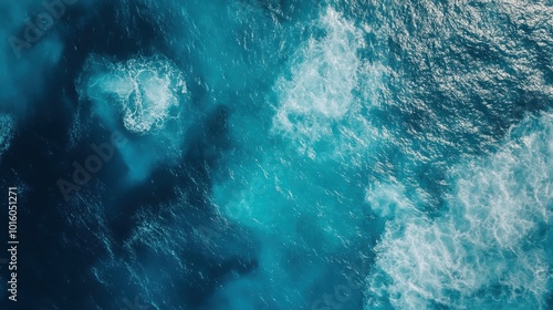 Serene ocean waves aerial view capturing tranquil waters
