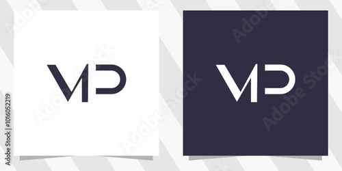 Letter mp pm logo design vector