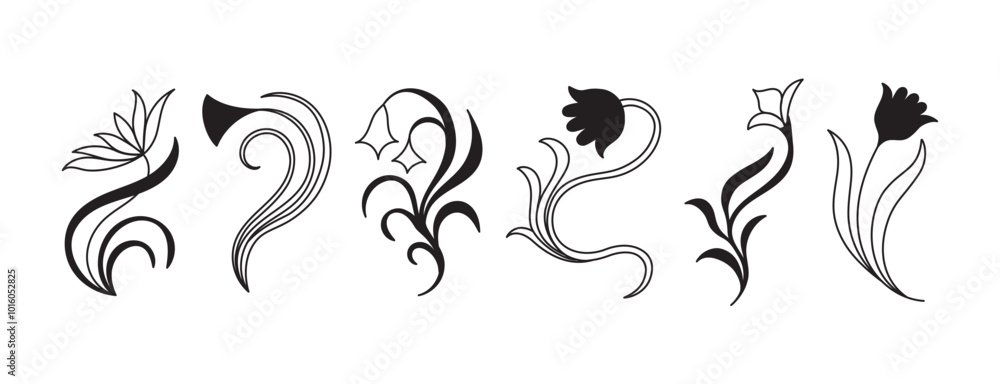 Vector set of logo design templates and graphic elements, organic cosmetic, floral illustration in simple linear hand drawn style, plants and flowers, natural products emblems Vector set of logo design templates and graphic elements, organic cosmetic, floral illustration in simple linear hand drawn style, plants and flowers, natural products emblems