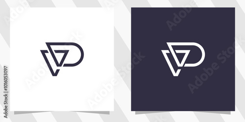 Letter vp pv logo design vector