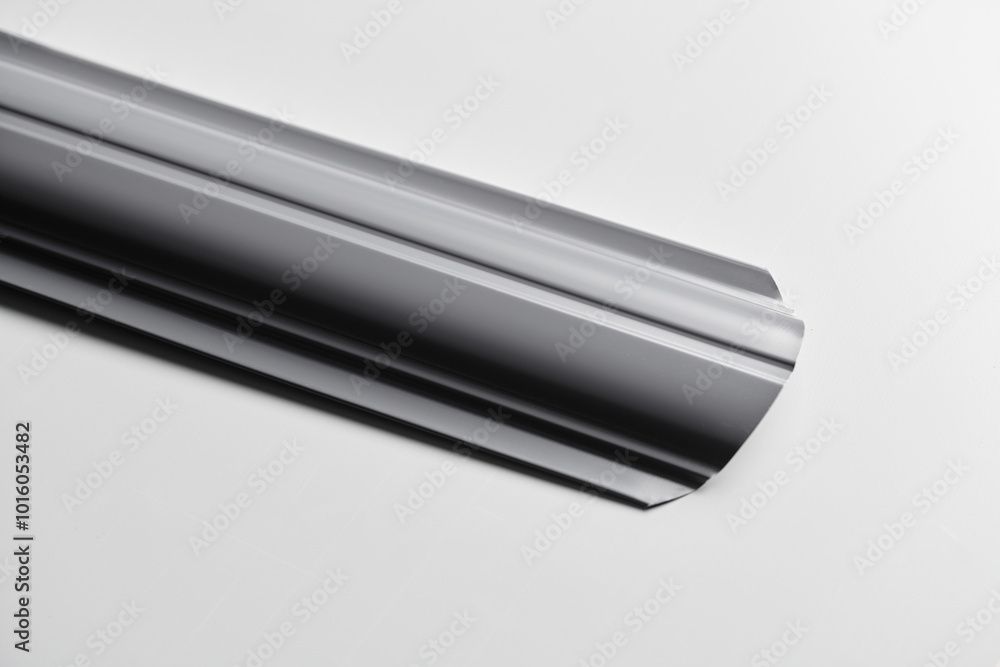 Metal siding for fence, roof, blinds, metal profile isolated on white background close-up Metal siding for fence, roof, blinds, metal profile isolated on white background close-up