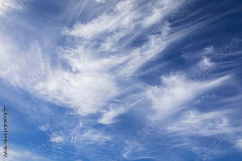 Clear Blue Sky with White Clouds