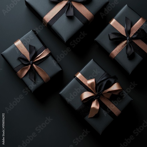 Gift boxes black Friday concept with background