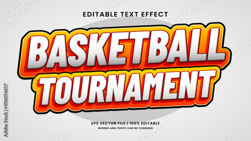 Basketball tournament sport 3d editable text effect