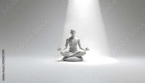 Meditation, Mind and memories isolated with white highlights, png