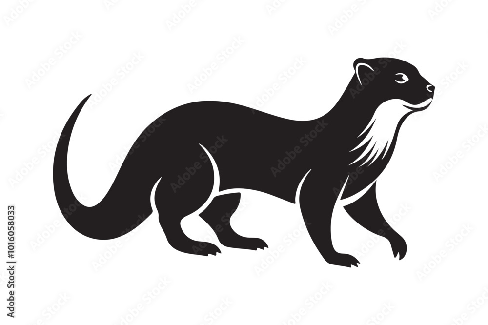 Otter silhouette vector illustration, Otter silhouette vector Otter silhouette vector illustration, Otter silhouette vector