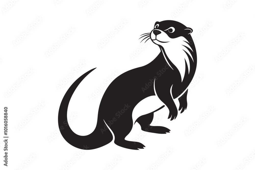 Otter silhouette vector illustration, Otter silhouette vector Otter silhouette vector illustration, Otter silhouette vector