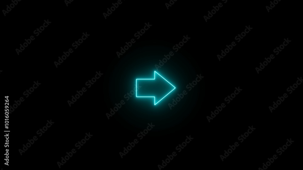 Neon right direction arrow icon green color illustration. Parking digital sign in Japan. Neon right direction arrow icon green color illustration. Parking digital sign in Japan.