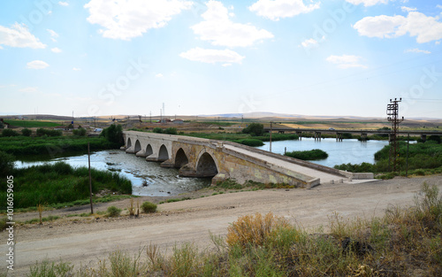 The Historical Kesik Bridge, located in Kirsehir, Turkey, was built by the Seljuks in 1248. photo