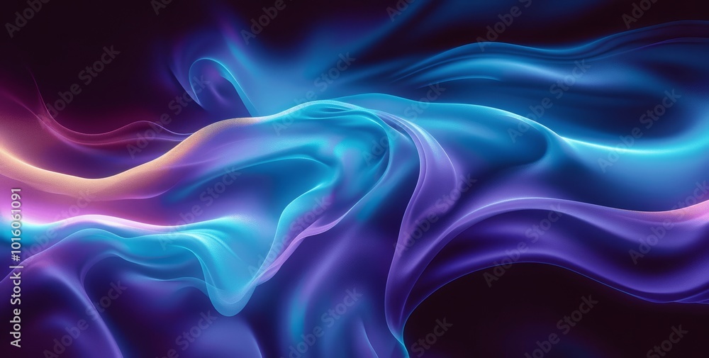 Abstract Neon Wavy Lines Background - Smooth, Glowing Digital Art in Dark, Mysterious Atmosphere Abstract Neon Wavy Lines Background - Smooth, Glowing Digital Art in Dark, Mysterious Atmosphere