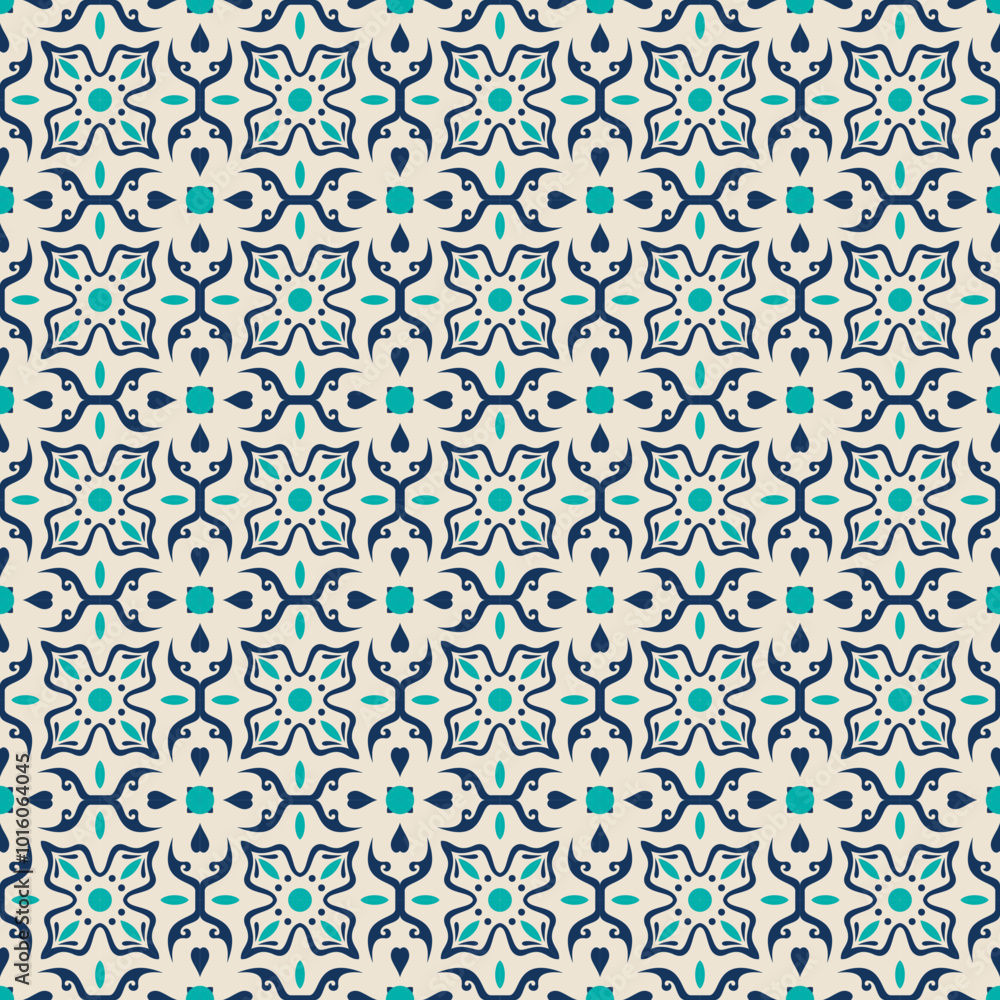 Talavera ceramic tile pattern. Mediterranean pattern vector Talavera ceramic tile pattern. Mediterranean pattern vector