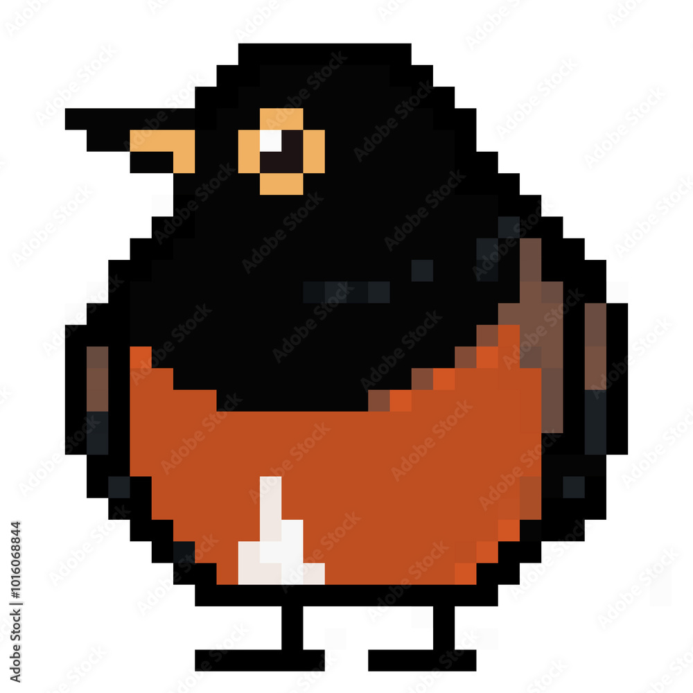 Obraz premium ドット絵, アニマルイラスト, アカコッコのオス