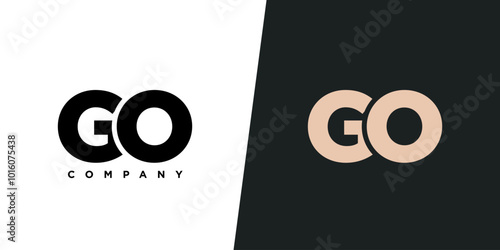 Letter G and O, GO logo design template. Minimal monogram initial based logotype.