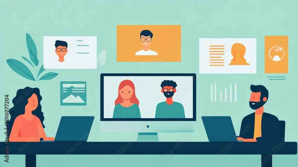 Obraz premium Building Trust Among Remote Team Members: Analyze the significance of trust in remote teamwork.