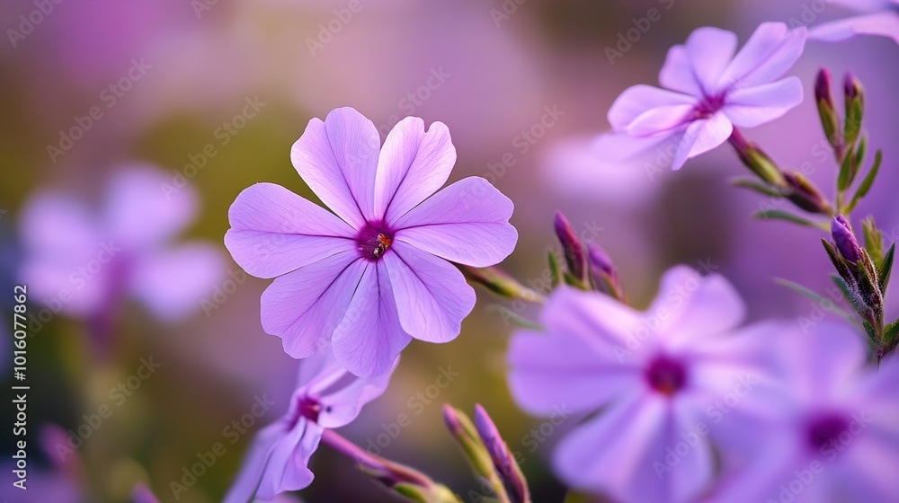 Close-Up of Delicate Purple Flowers in Bloom Close-Up of Delicate Purple Flowers in Bloom