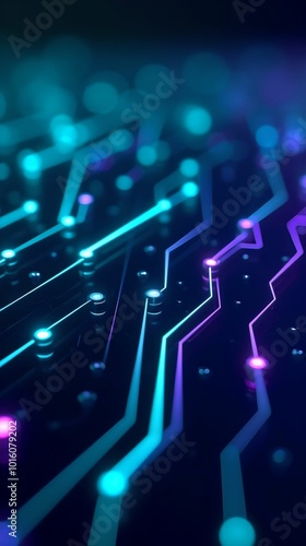 Visualization of neural networks with interconnected nodes and flowing data lines. Ideal for AI-themed projects, technical videos and presentations