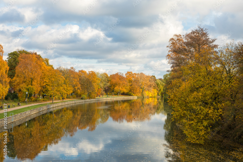 Alster river at Hamburg, Germany in autumn Alster river at Hamburg, Germany in autumn
