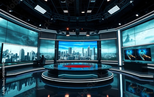 "Horizontal Illustration of a Modern Television Set for Media Events