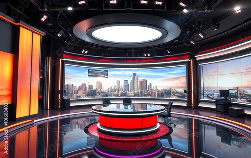 "Horizontal Illustration of a Modern Television Set for Media Events