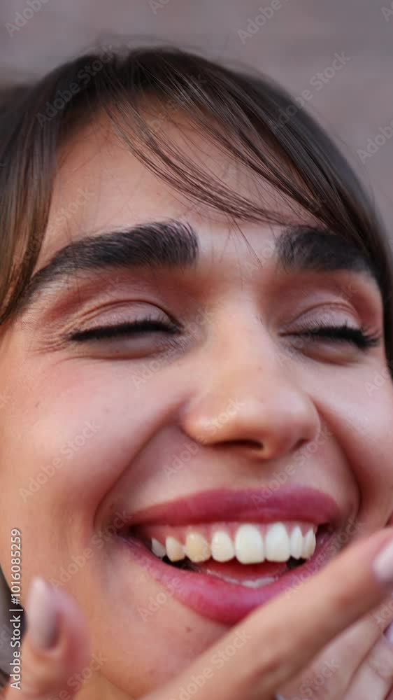 sincere, flirty air kiss from a smiling brown-haired woman, jewelry advertisement, happiness in a feminine way, joy, and fashion sincere, flirty air kiss from a smiling brown-haired woman, jewelry advertisement, happiness in a feminine way, joy, and fashion