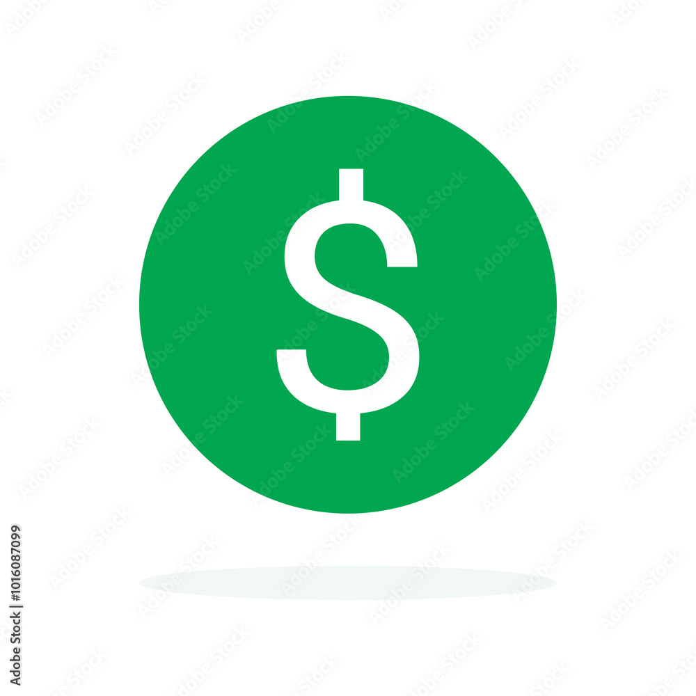 Simple dollar coin icon isolated on white background. Money symbol vector illustration. Simple dollar coin icon isolated on white background. Money symbol vector illustration.