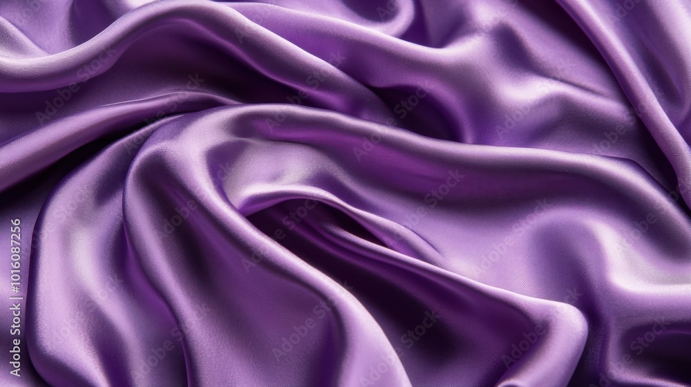 A detailed shot of purple satin fabric draped elegantly, with intricate folds and soft shadows creating a luxurious texture. A detailed shot of purple satin fabric draped elegantly, with intricate folds and soft shadows creating a luxurious texture.