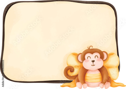 Cute monkey text box7.eps photo