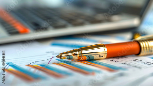 commercial photograph of a financial letter about the stock market