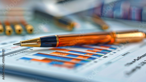 commercial photograph of a financial letter about the stock market