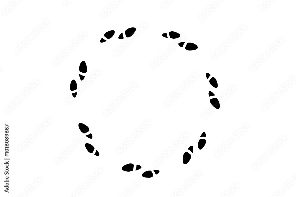 round circle endless steps footprints idea thought life design vector round circle endless steps footprints idea thought life design vector