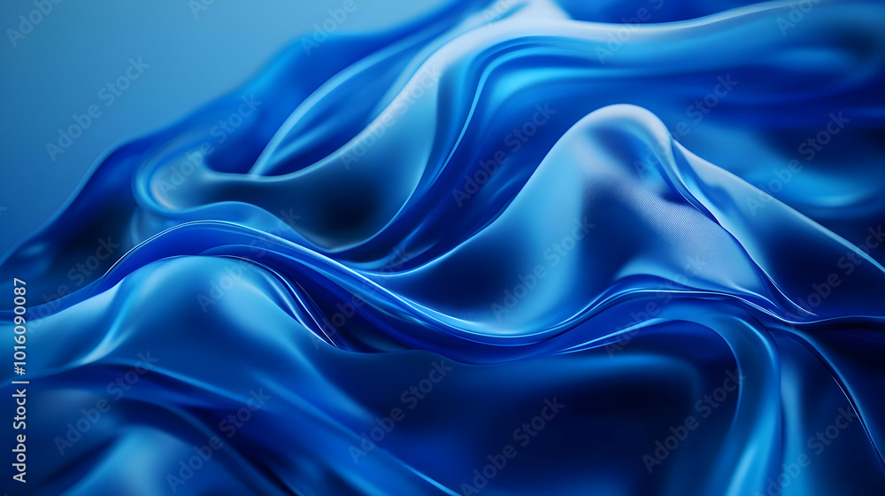 Obraz premium Abstract Blue 3D Waves Background Illustration