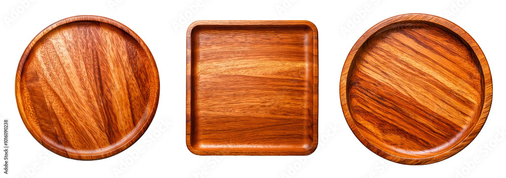 brown tray with wood texture top view