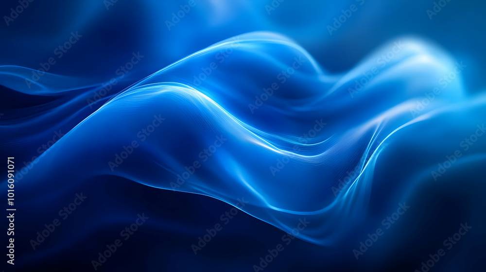 Fototapeta premium Abstract Blue Wave Background Illustration
