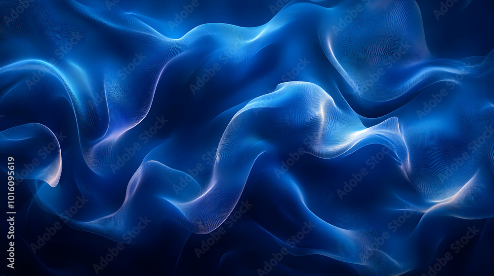 Abstract Background with Blue Wavy Lines and Glowing Texture Abstract Background with Blue Wavy Lines and Glowing Texture